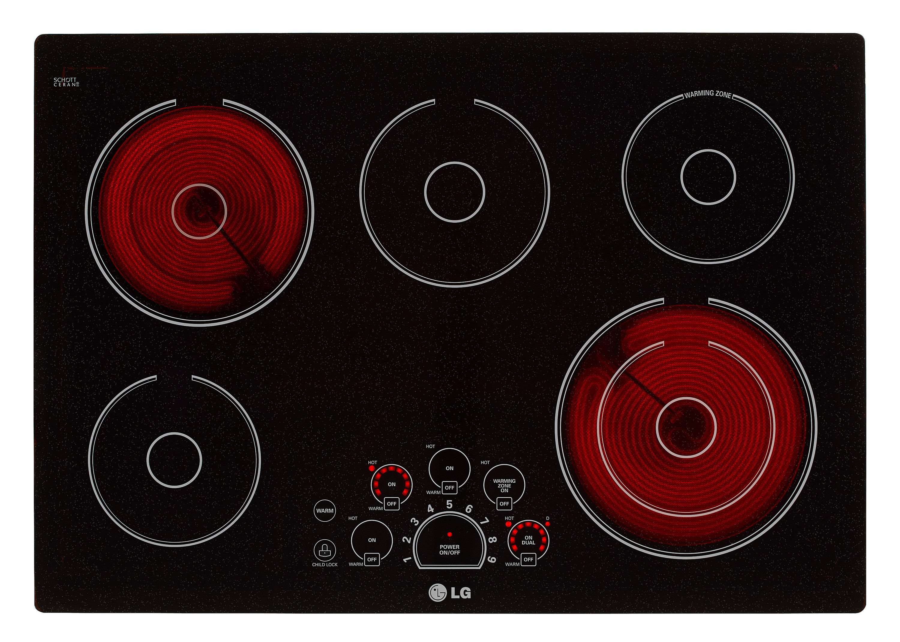 LG 30-in 5 Burners Smooth Surface (Radiant) Black Electric Cooktop | LCE3010SB | Lowe's