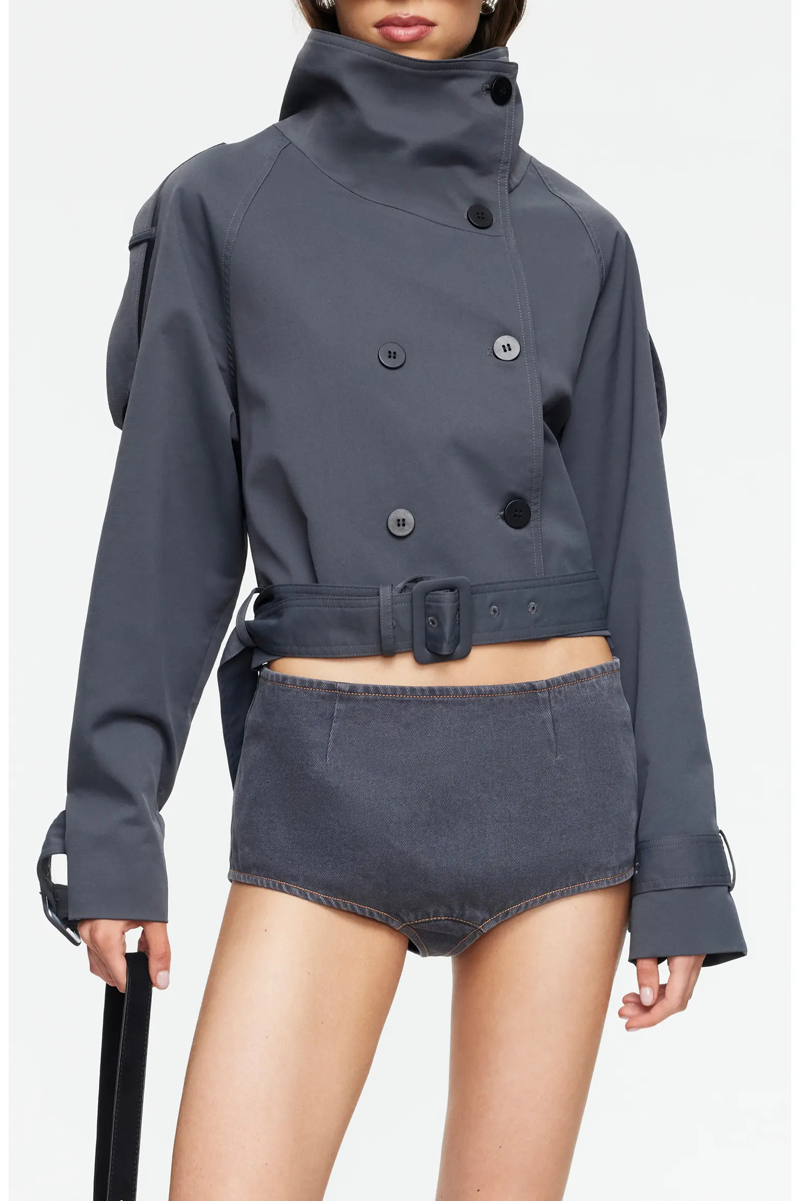 LIONESS Blanc Crop Trench Coat (Women) | Nordstrom | Nordstrom