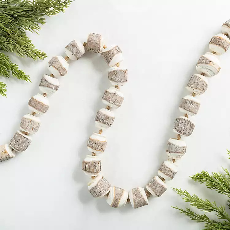 Birch Wood Beaded Garland | Kirkland's Home