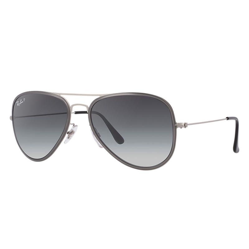 Ray-Ban Aviator Flat Metal Silver Sunglasses, Polarized Gray Lenses - Rb3513m | Ray-Ban (US)