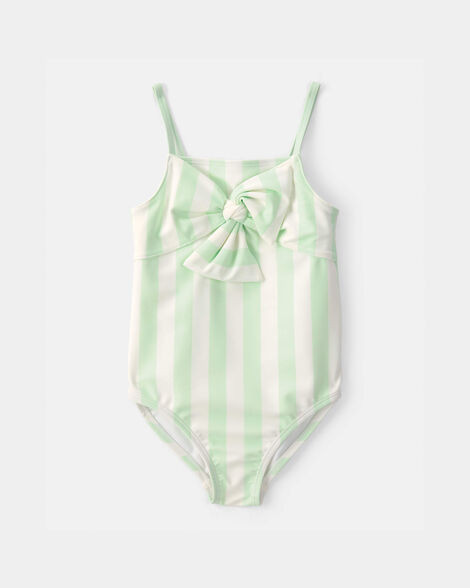 Toddler Girl 1-Piece Striped Swimsuit - Green/Ivory | Carter's Inc