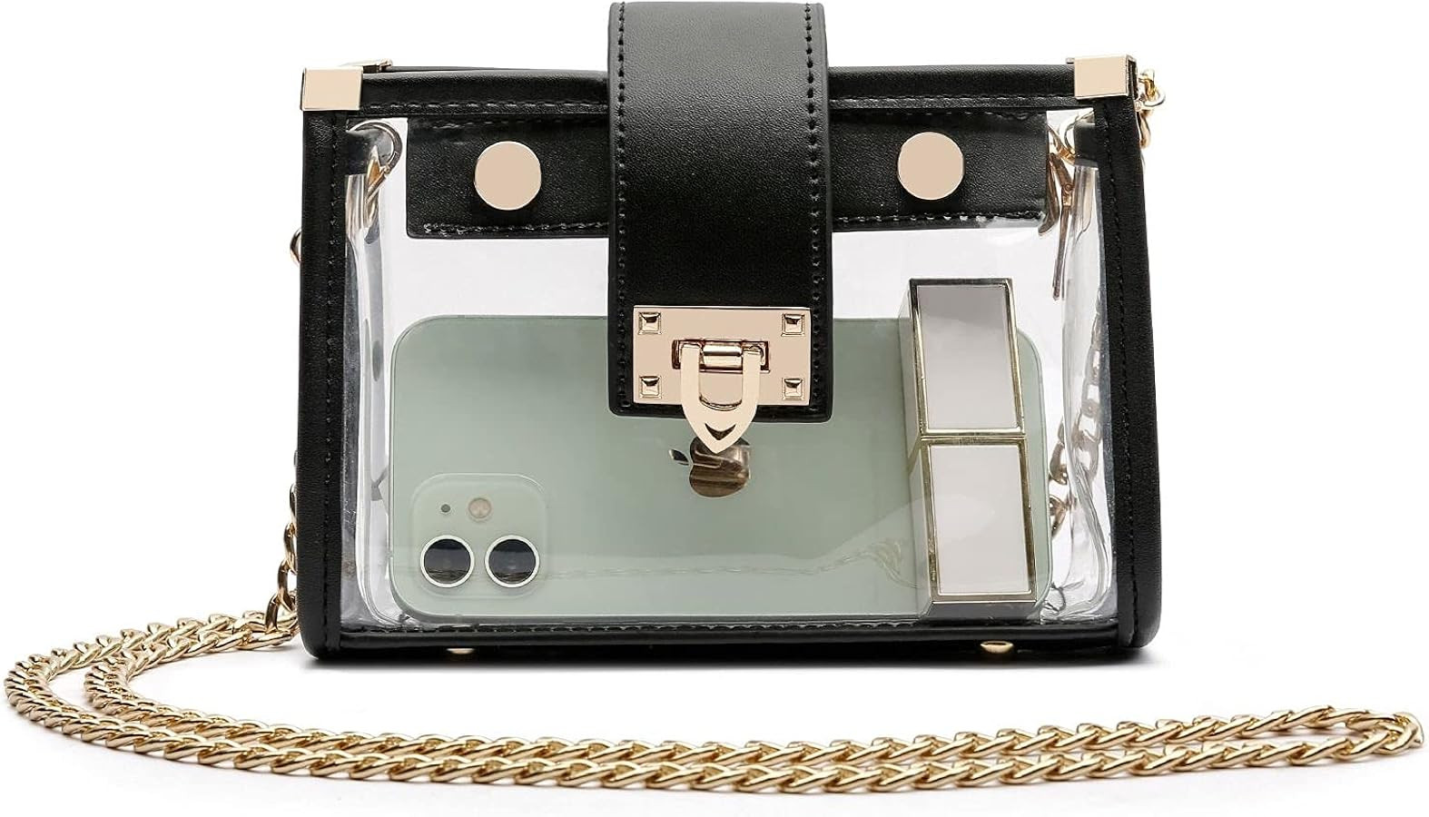 YING YUMEI Clear Purse for Woman,Clear Crossbody Bag Stadium Approved, See Through Shoulder Handb... | Amazon (US)