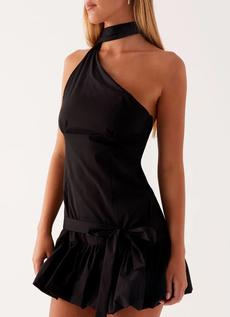 Belina Scarf Mini Dress - Black | Peppermayo (Global)