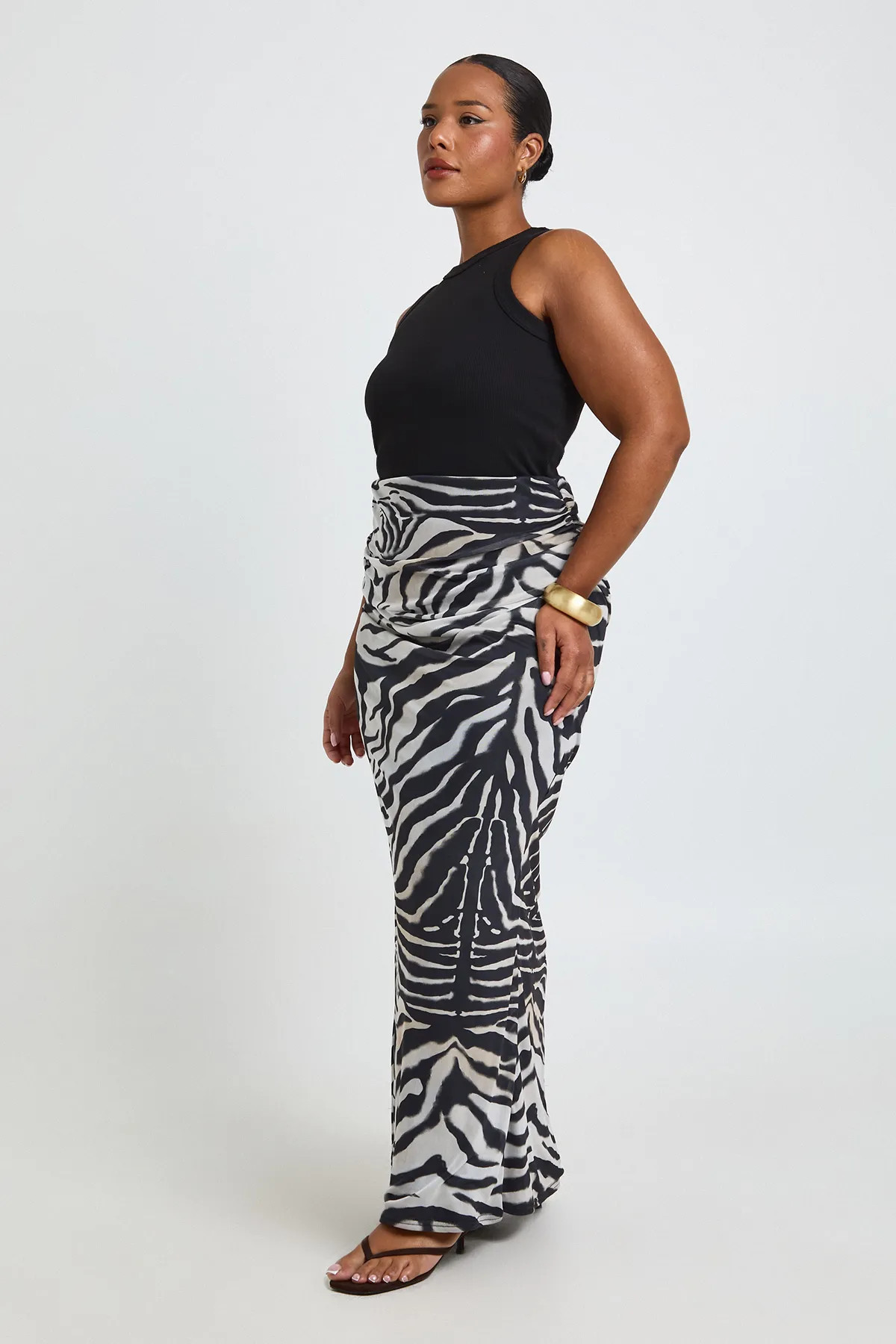 Zebra Mesh Maxi Skirt | Boohoo USA | boohoo (US & Canada)