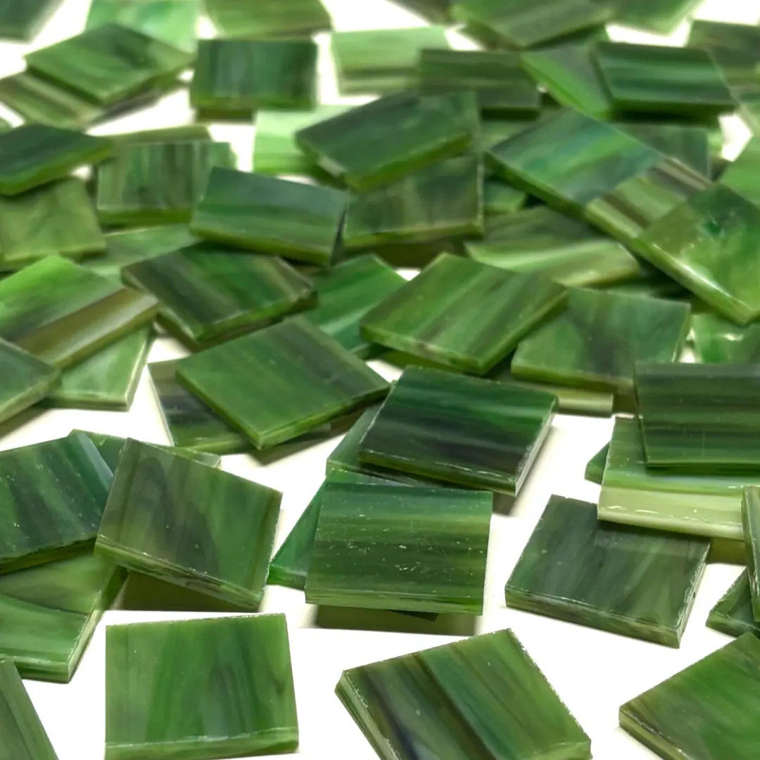 3/4" Opaque Green Stained Glass Mosaic Tiles - Etsy | Etsy (US)