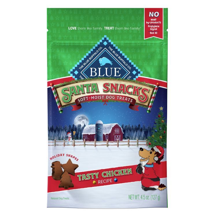 Blue Buffalo Santa Snacks Tasty Chicken Recipe Soft Dog Treats - 4.5oz | Target