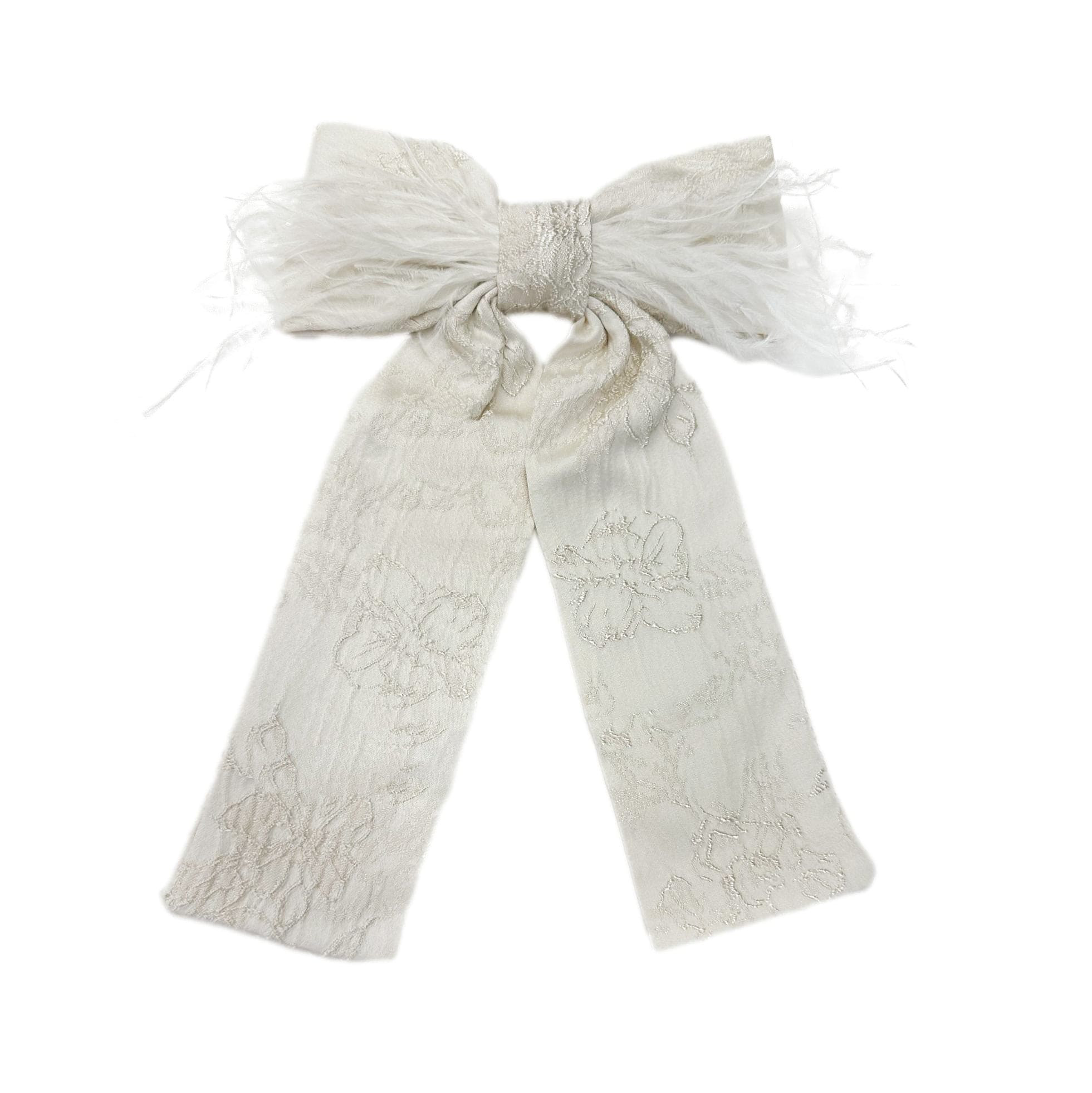 Eliza Ceremony Feather Hair Bow | petite maison kids