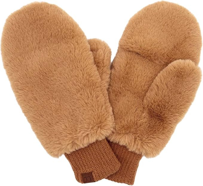 CC Soft Faux Fur Fuzzy Lined Flip Up Down Top Fingerless Mitten Gloves | Amazon (US)
