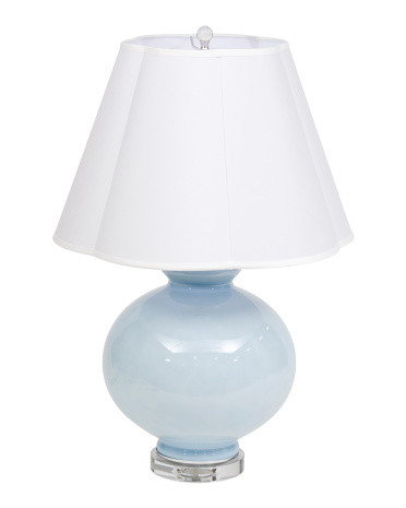 28in Glass Table Lamp With Shaped Shade | Furniture & Lighting | Marshalls | Marshalls