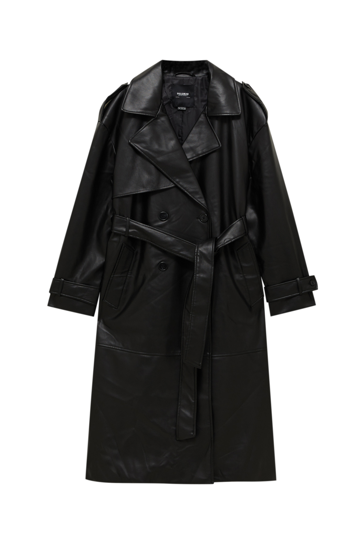 Faux leather trench coat | PULL and BEAR UK