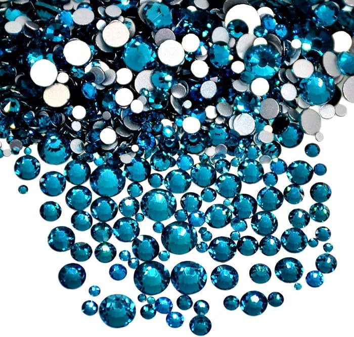 AD Beads 1440 Pieces Mixed Size No Hotfix Glue on Quality Glass Flatback Rhinestones Round Crysta... | Amazon (US)