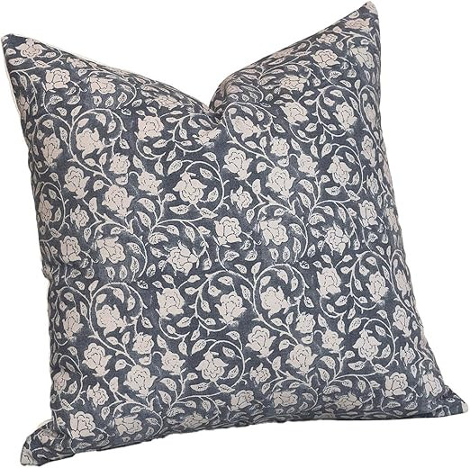 DOMVITUS Floral Pillow Covers 18x18, Throw Pillows for Couch, Block Print Pillow Cover, Decorativ... | Amazon (US)