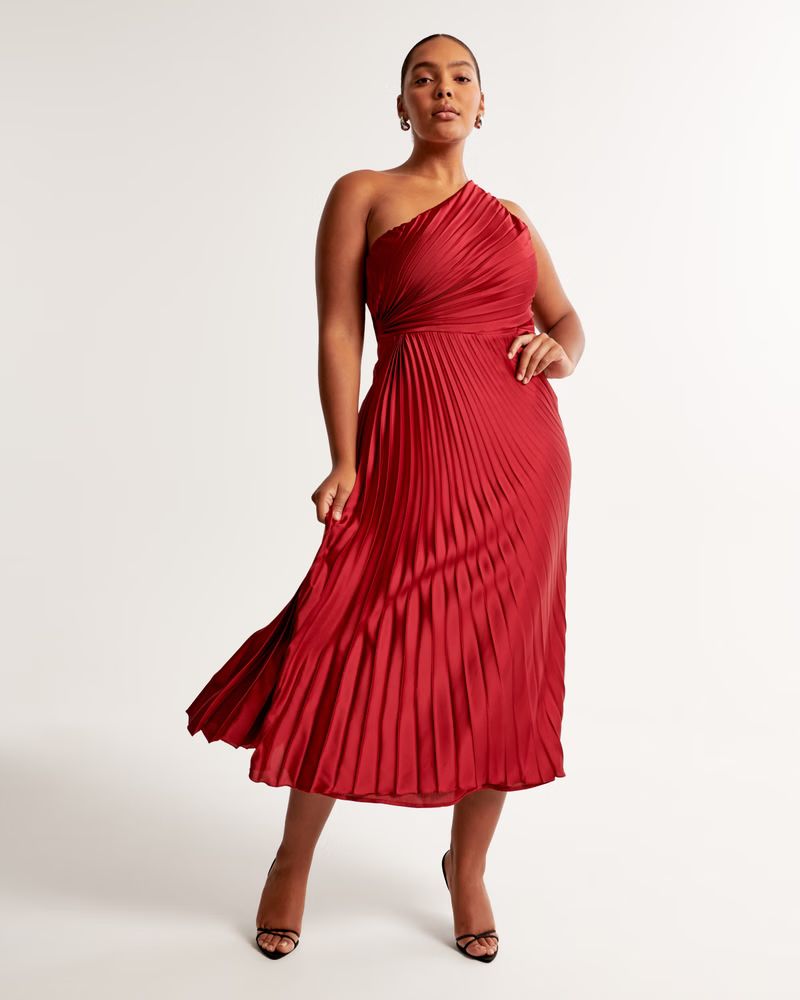 Women's The A&F Giselle Pleated One-Shoulder Maxi Dress | Women's Dresses & Jumpsuits | Abercromb... | Abercrombie & Fitch (US)