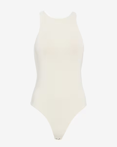 Body Contour Double Layer High Neck Thong Bodysuit | Express