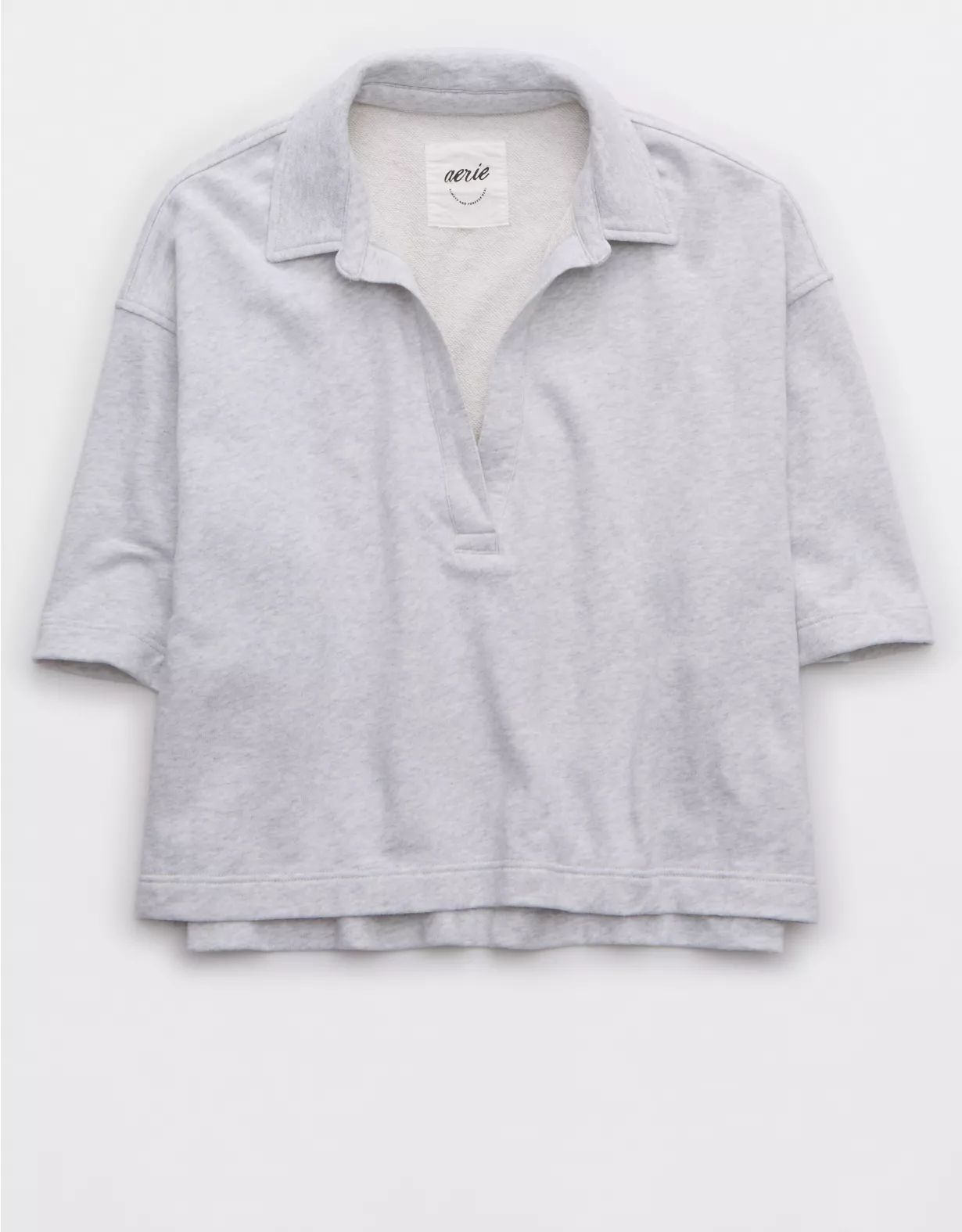 Aerie Short Sleeved Polo Sweatshirt | American Eagle Outfitters (US & CA)