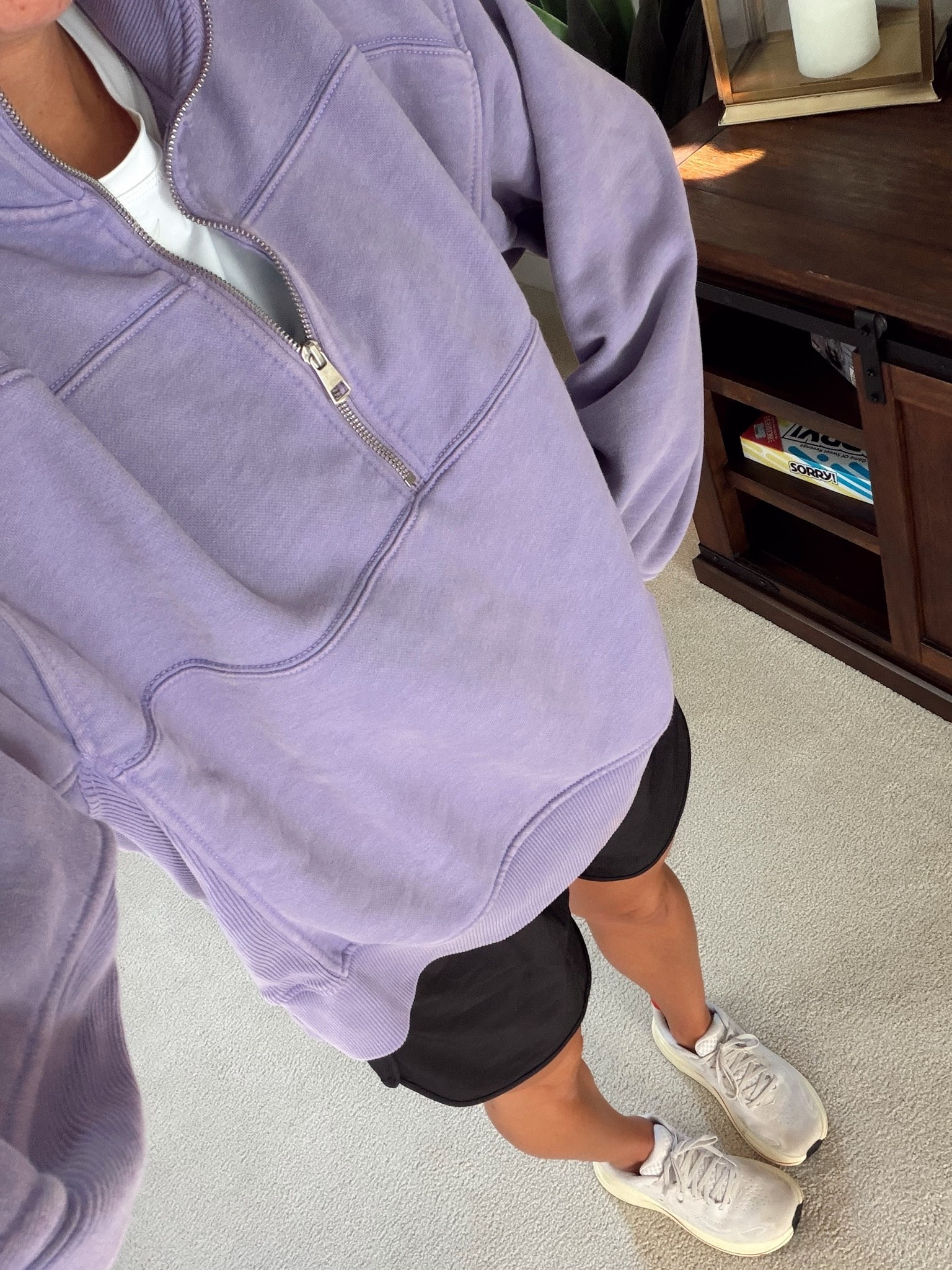 American eagle pullover 40% off today! Runs true to size but I sized up to a medium. Amazon running shorts are a great longer length with built in bike shorts! Shorts run true to size.

#LTKootd #LTKActive #LTKOver40