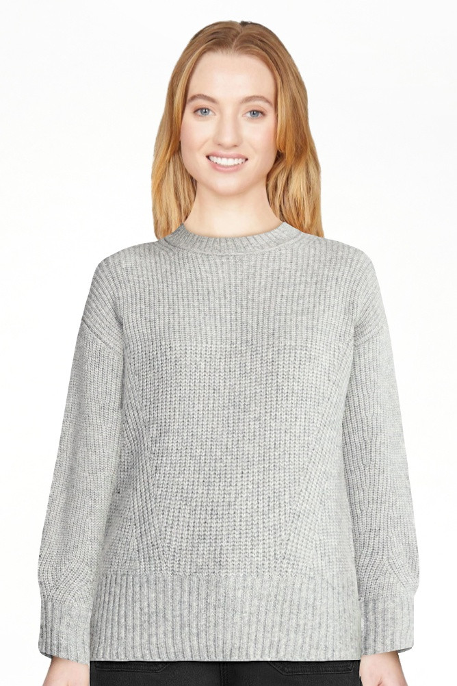 Time and Tru Women's Shaker Stitch Mock Neck Sweater, Midweight, Sizes XS-XXXL | Walmart (US)