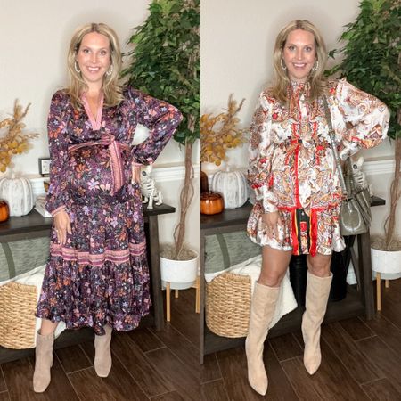 Sharing my first ever try-on from Avara and I am hooked! These dresses would be perfect to wear for Thanksgiving! I’m wearing a size small in the midi dress and a medium in the button-front mini dress at almost 33 weeks pregnant. 

Thanksgiving, fall dresses, thanksgiving outfit, fall fashion, boots, fall style, wedding guest, family photos 

#LTKwedding #LTKfindsunder100 #LTKSeasonal