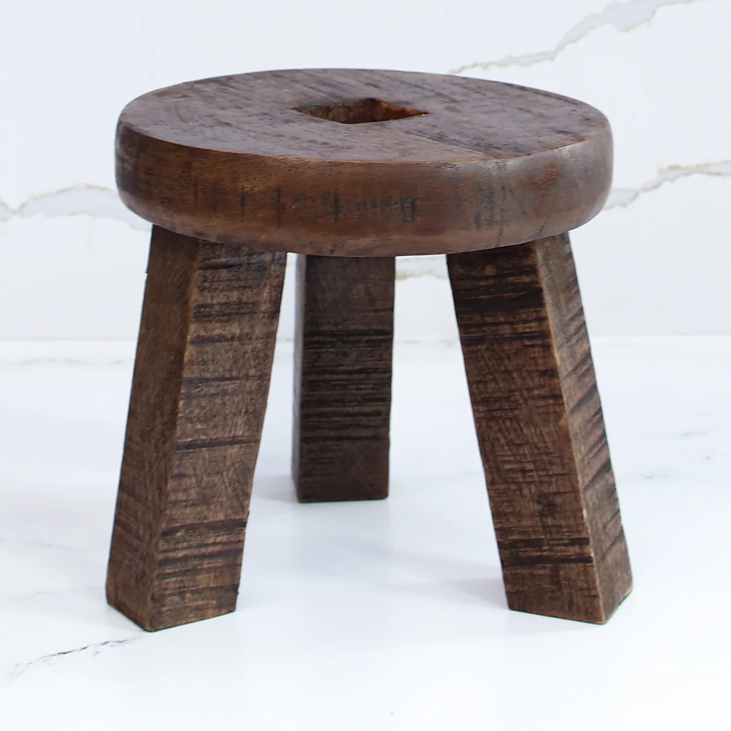 Dark Brown Wooden Stool Riser | Interior Delights