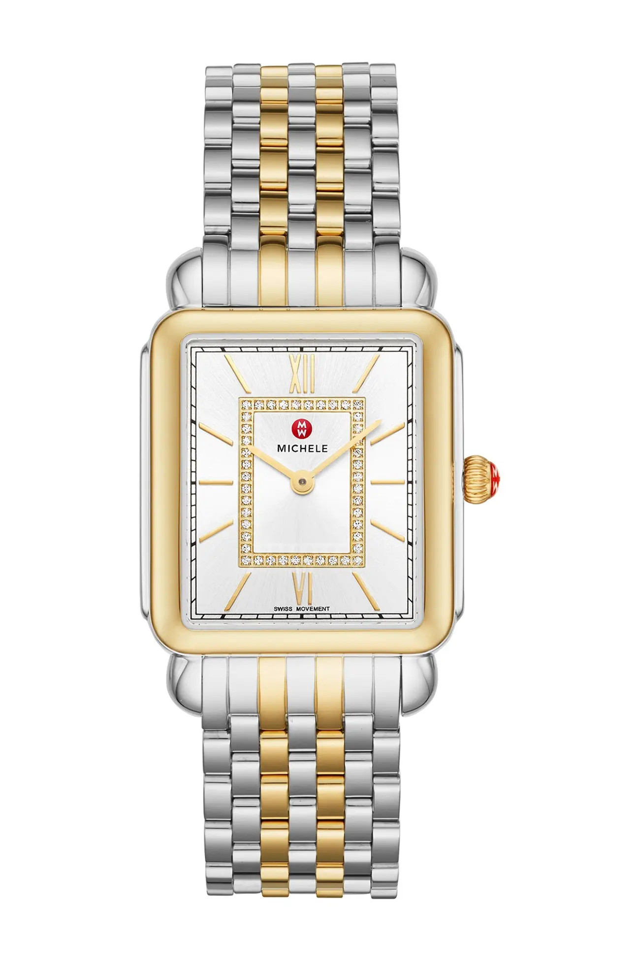 Michele | Women's Deco II Diamond Two-Tone Bracelet Watch, 20mm x 43mm - 0.11 ctw | Nordstrom Rac... | Nordstrom Rack