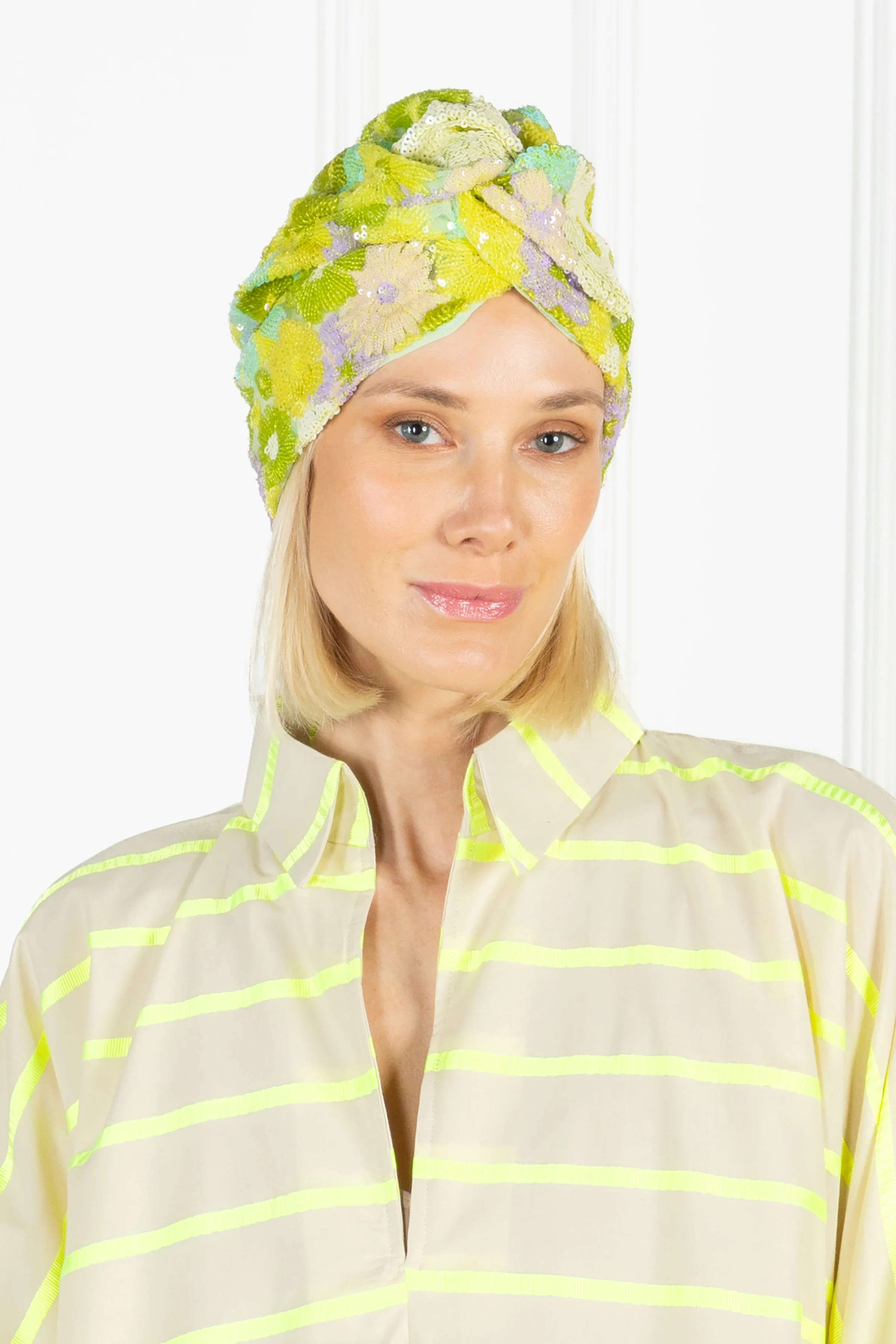 Purple Lime Sequin Turban | La Vie Style House