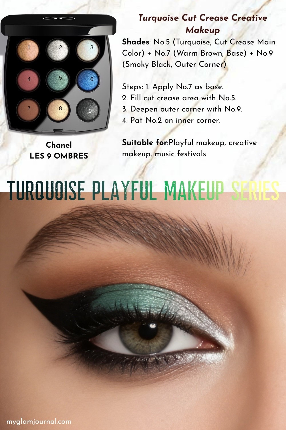 Chanel LES 9 OMBRES Tutorial | Turquoise Cut Crease Creative Eye

#LTKBeauty