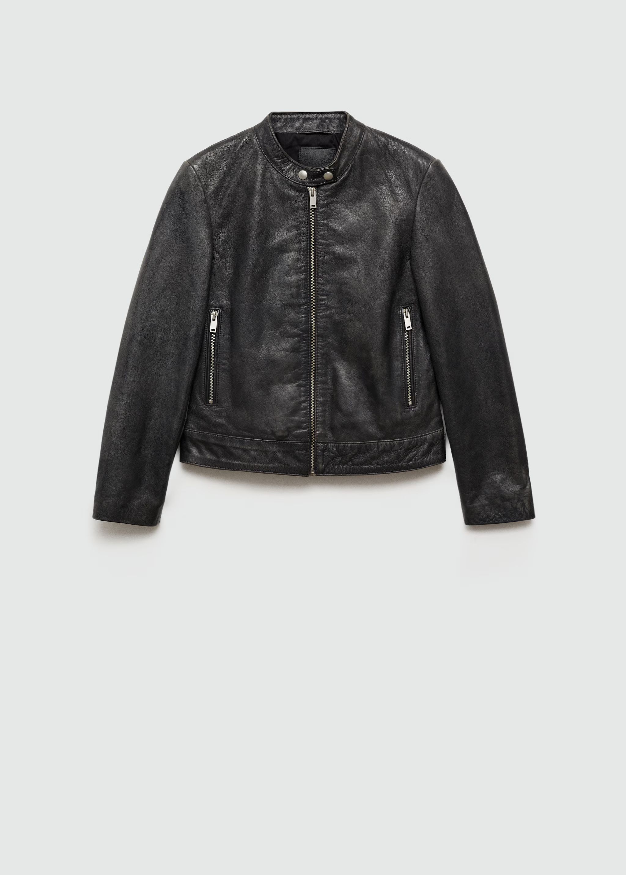 100% leather jacket - Woman | MANGO USA | MANGO (US)