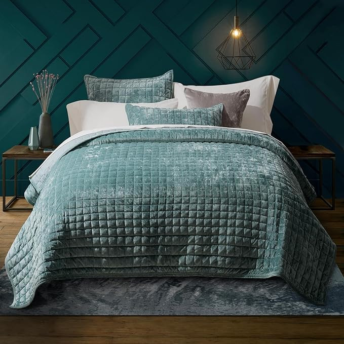 RECYCO Luxury Velvet Quilt Set Full Queen Size, Lightweight Velvet Comforter Set, Oversized Bedsp... | Amazon (US)