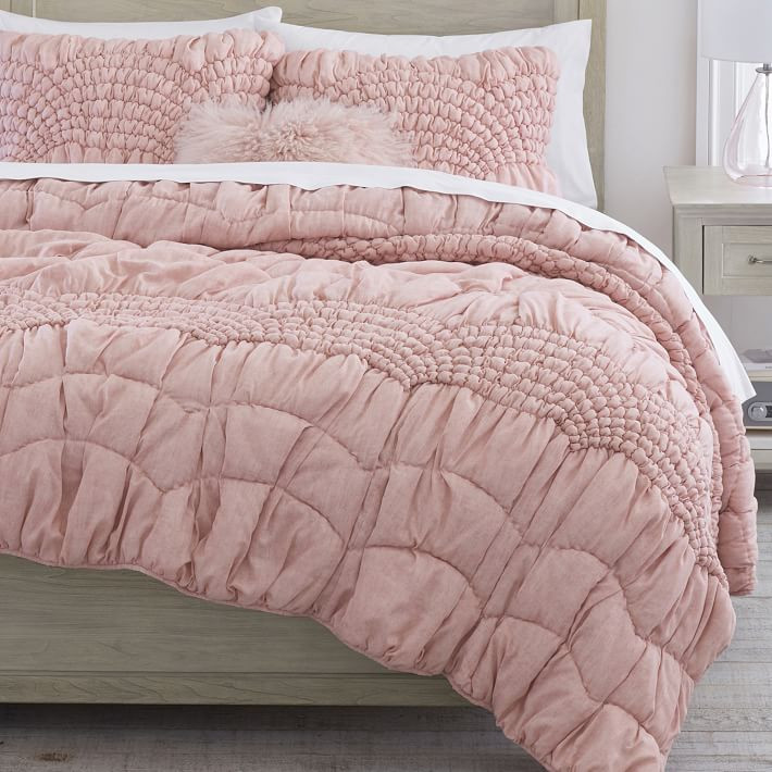 Cream Puff Recycled Microfiber Quilt & Sham – Mauve Rose | Pottery Barn Teen