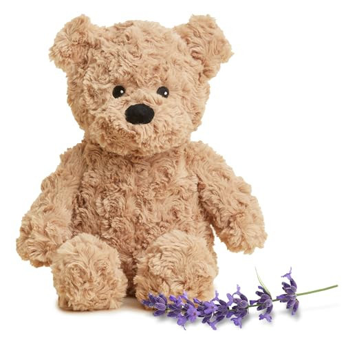 warmies Microwavable & Weighted Stuffed Animals, Brown Curly Bear - Heated Stuffed Animal Plushie for Warmth & Comfort - Cute Soft Plush Toys for Adults & Children (Boys, Girls, Babies & Toddlers) | Amazon (US)