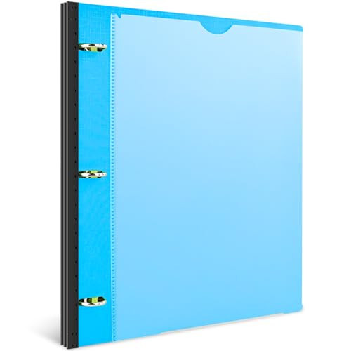 INFUN 1 Inch Telescoping 3 Ring Binder - 1PCS,Flexible Round Binder with Customizable Front Cover and Clear Catalog Pocket, 1 Inch Rings, 225 Sheet Capacity-Blue | Amazon (US)
