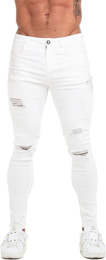 GINGTTO Skinny Jeans for Men Stretch Slim Fit Ripped Distressed | Amazon (US)