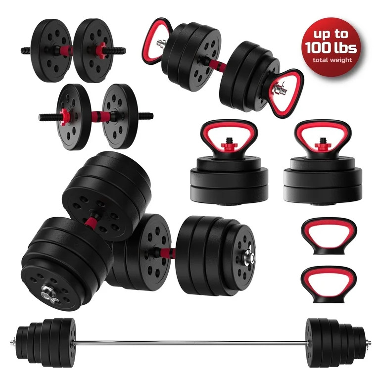 FitRx SmartBell Gym, 100lbs. Adjustable Dumbbells, Kettlebells and Barbell Weight Set, Metal Barb... | Walmart (US)