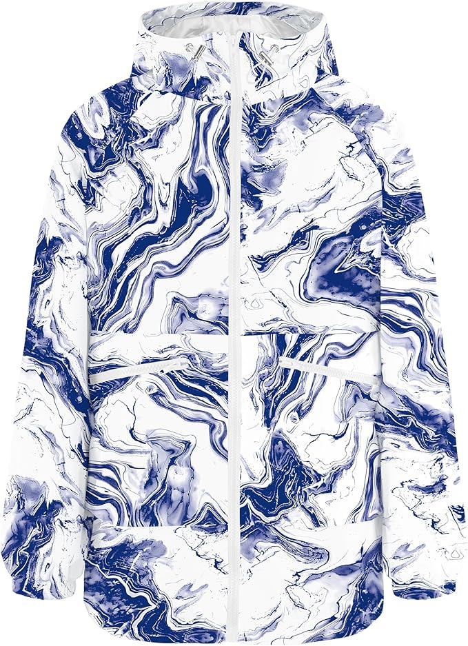 PESION Womens Waterproof Raincoat Lightweight Rain Jacket Trench Coat Hooded Windbreaker With Poc... | Amazon (US)