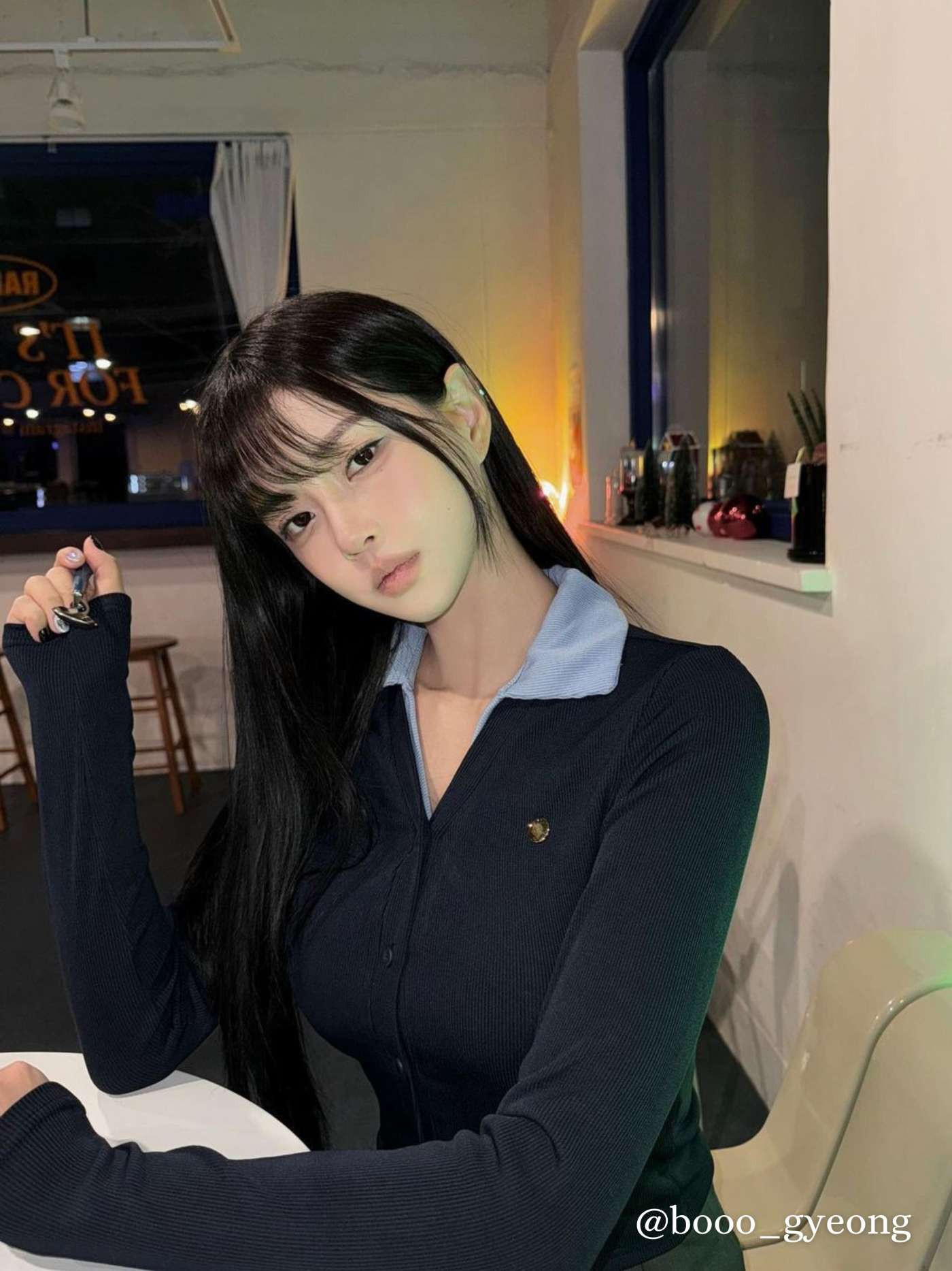 Office Siren Knit Fabric Collar Patchy Embroidery Button Long Sleeve Top For School Daily Casual ... | Cider