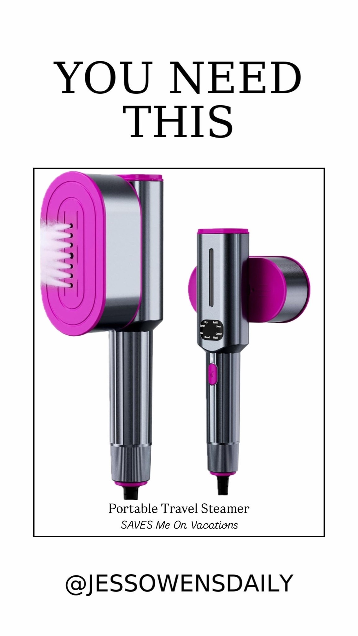 Seriously saves me and my wrinkles clothes all the time!! Portable Travel Steamer for Clothing. 1200W Powerful Garment Wrinkle Removal with 7 Modes, 30s Fast Heat Up. 


2 in 1 Compact Design for Home & Travel!

#LTKgrwm #LTKmomlife #LTKHome