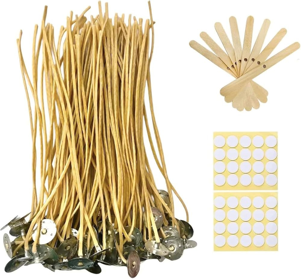 Candle Wicks 100 PCS 8 inch Hemp Candle Wicks 2.5mm Organic Beeswax Candle Wicks for Candle Makin... | Amazon (US)