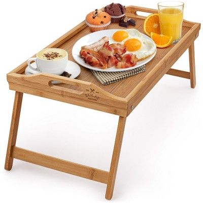 Bamboo Breakfast in Bed Tray Table with Folding Legs and Handles | Target