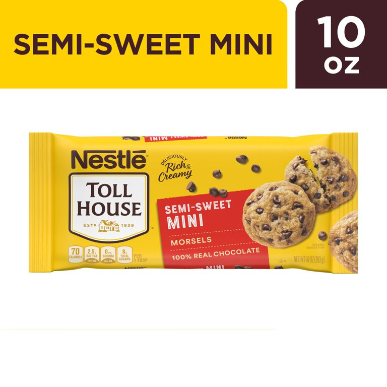 Nestle Toll House Semi Sweet Chocolate Mini Baking Chips, 10 oz Bag | Walmart (US)