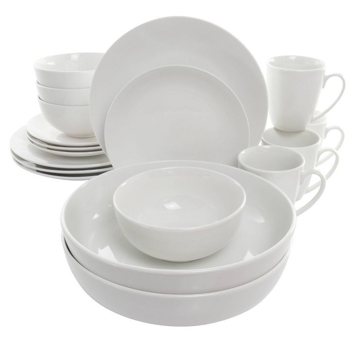 18pc Porcelain Owen Dinnerware Set White - Elama | Target