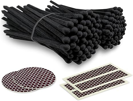 4" All Black Matches (100 Count, with Striking Stickers Included) | Decorative Unique & Fun for Y... | Amazon (US)