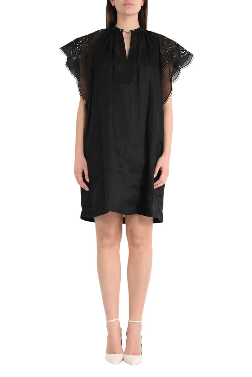 Max Mara Studio Astor V-Neck Mini Dress | Cettire Global