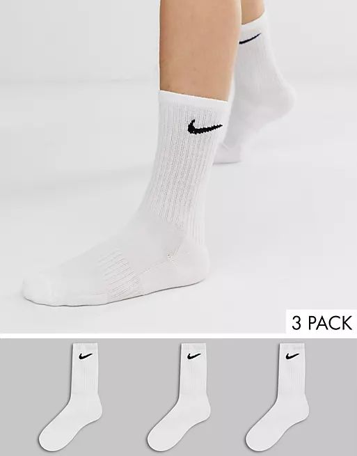 Nike Training 3 pack unisex crew socks in white | ASOS (Global)