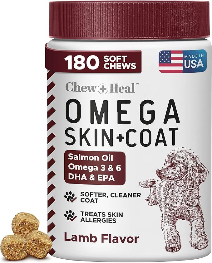 Salmon Oil for Dogs - Soft Chew Omega Treats for Skin and Coat - Fish Oil Blend of Essential Fatt... | Amazon (US)