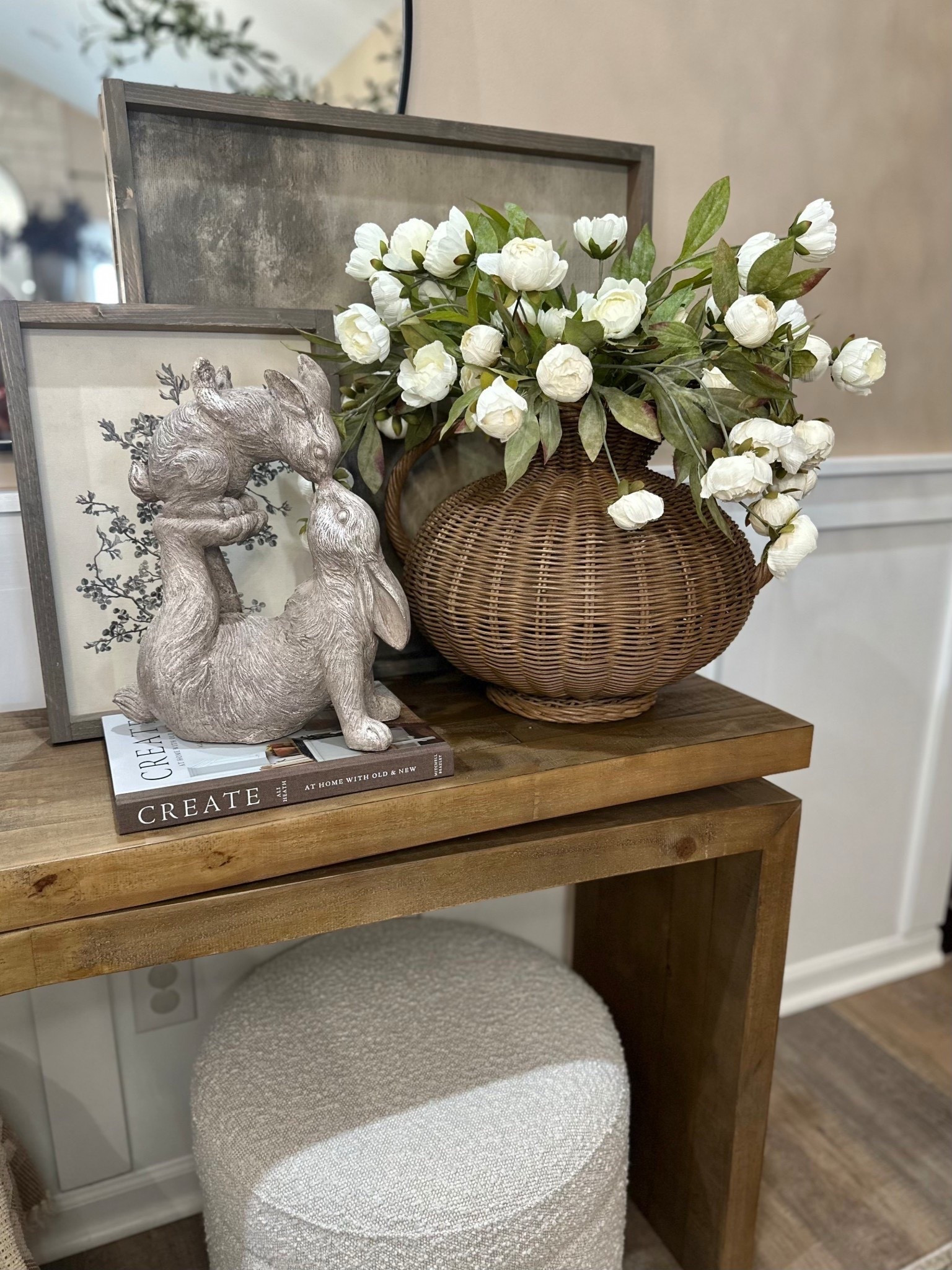 Everyone Is Loving This Sweet Momma & Baby Bunny Set 🐰

Follow @farmtotablecreations on Instagram for more home styling and decor finds.

This adorable momma and baby bunny set has quickly become a favorite. The sweet kissing detail adds the perfect touch of charm for spring styling. I paired them with a woven vase filled with 12 white stems and layered artwork to create a simple console table look that feels fresh, warm, and welcoming. These pieces are easy to style in an entryway, on a console table, or even a kitchen counter for a soft seasonal refresh.

#bunnydecor #springdecor #consoletable #entrywaydecor #vasedecor #homedecor #homeaccents



#LTKSeasonal #LTKHome #LTKSaleAlert