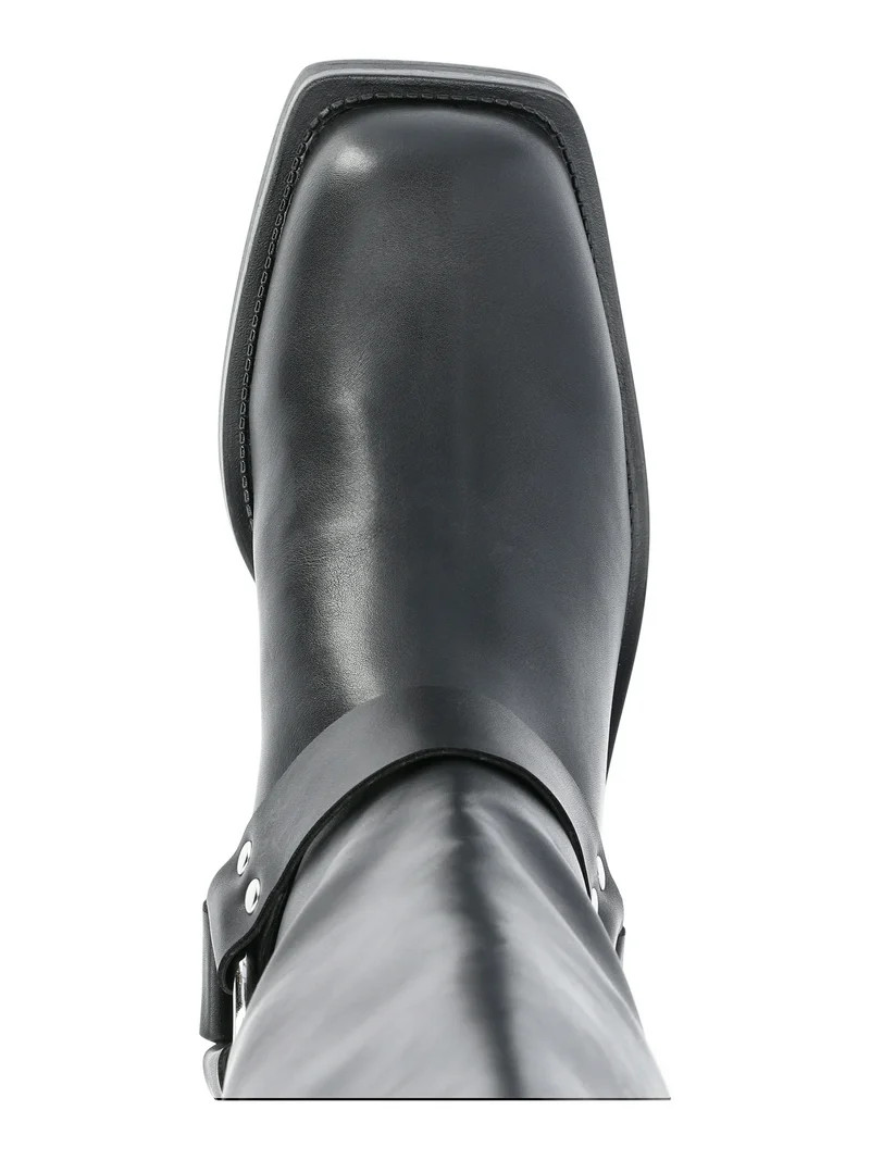 Time and Tru Women's Faux Leather Tall Moto Harness Boots | Walmart (US)