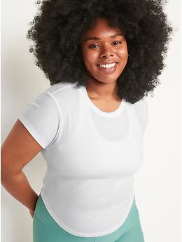 Short-Sleeve UltraLite Cropped Rib-Knit T-Shirt for Women | Old Navy (US)