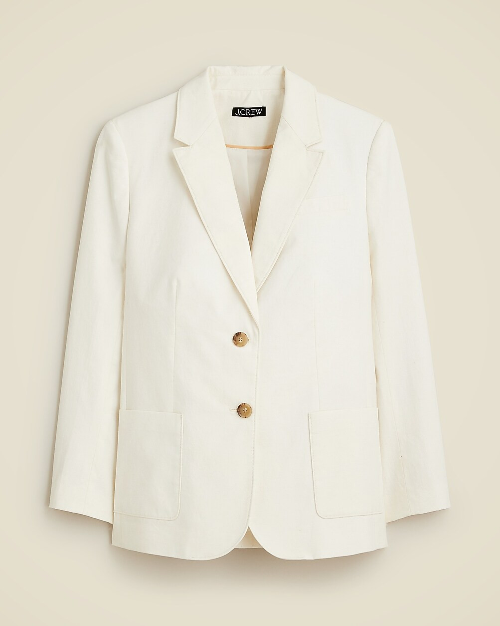 Petite relaxed patch-pocket blazer in cotton blend | J. Crew US