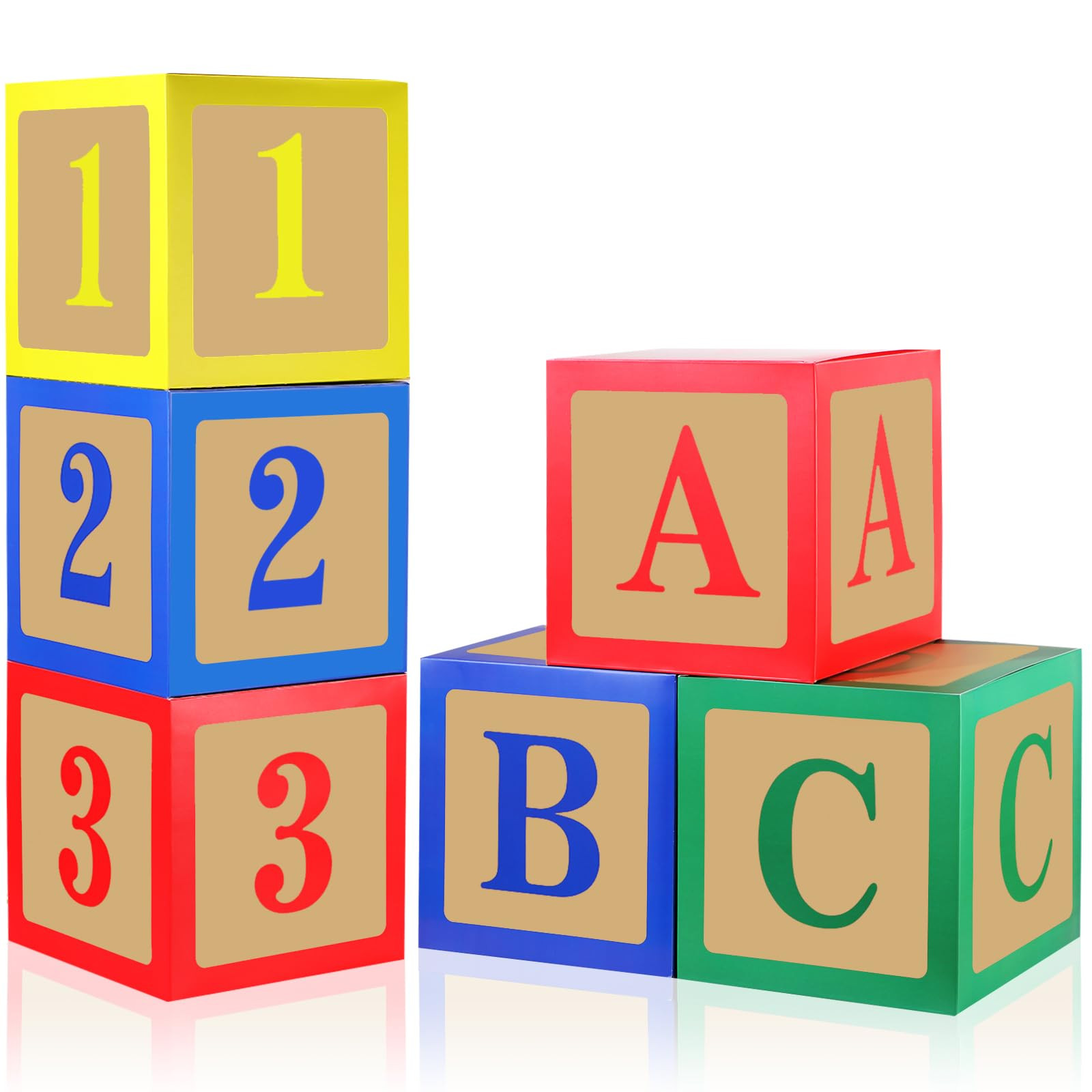 Zhanmai 6 Pcs ABC and 123 Balloon Boxes - Back to School Party Decorations ABC Alphabet Blocks Pr... | Amazon (US)