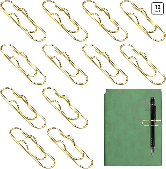 12Pcs Metal Pen Clip for Notebook, Portable Pen Holder Clip Pencil Clip, Multi Function Paper Cli... | Amazon (US)